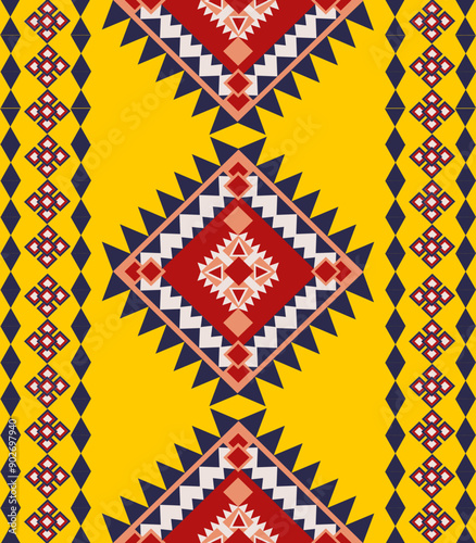 Native American geometric ethnic pattern, seamless pattern of the Navajo tribe. Seamless vector pattern, seamless Mexican rug, woven carpet. Folk embroidery, Bohemian, Aztec style.