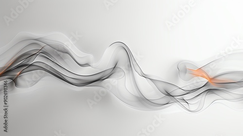 Smoke in abstract spiral forms, organic shapes, mysterious and captivating photo