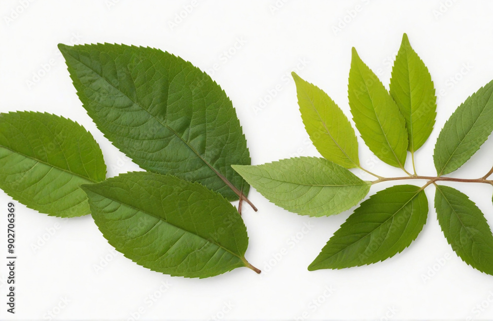 Obraz premium Leafy Lifeline, herbal medicine leaves isolated on white background