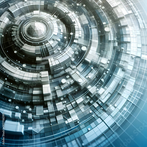 Futuristic Geometric Background for Your Presentation, Textured Intricate 3D Wall