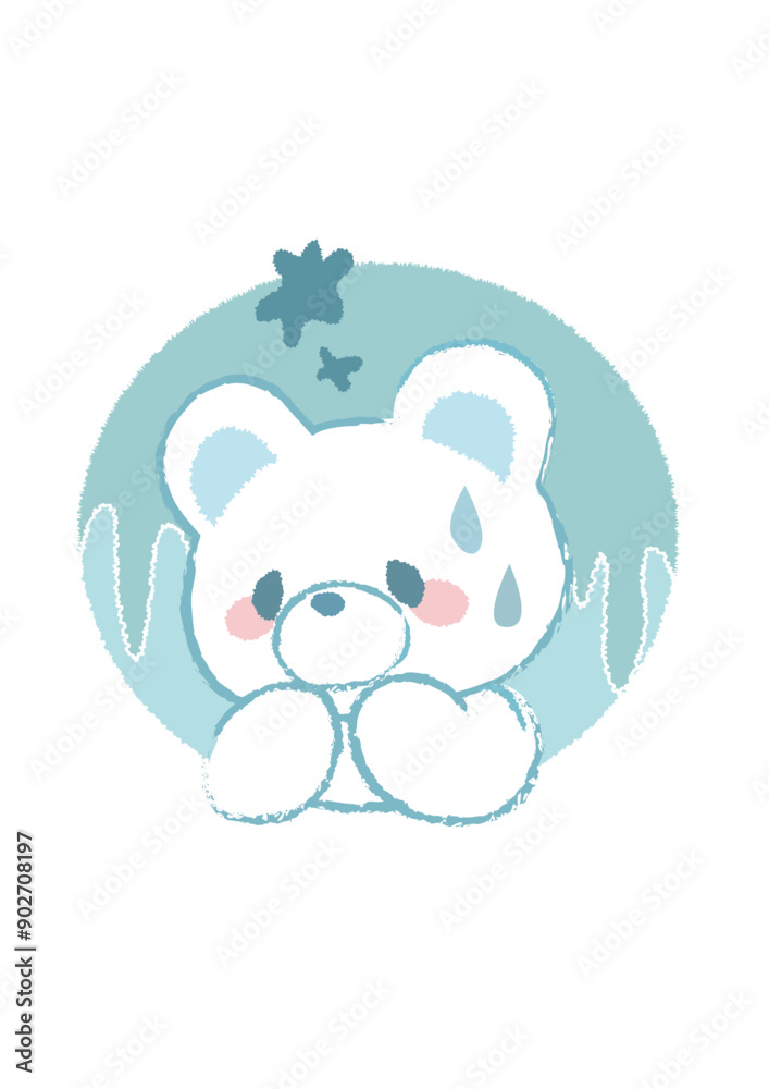悩む白くまのベクターイラスト 悩む白くまのベクターイラスト