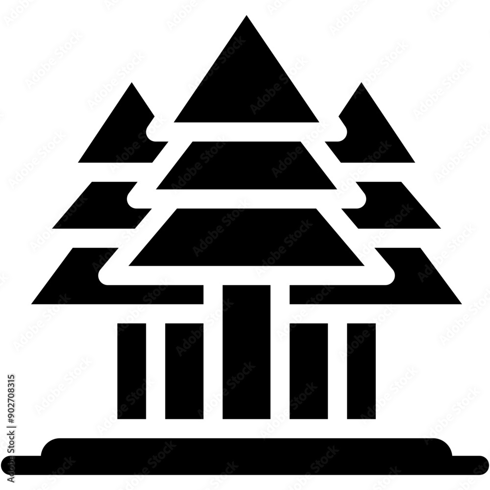 Fototapeta premium Vector Icon Forest, Forest, Joshua tree, Landscape, Ecology And Environment