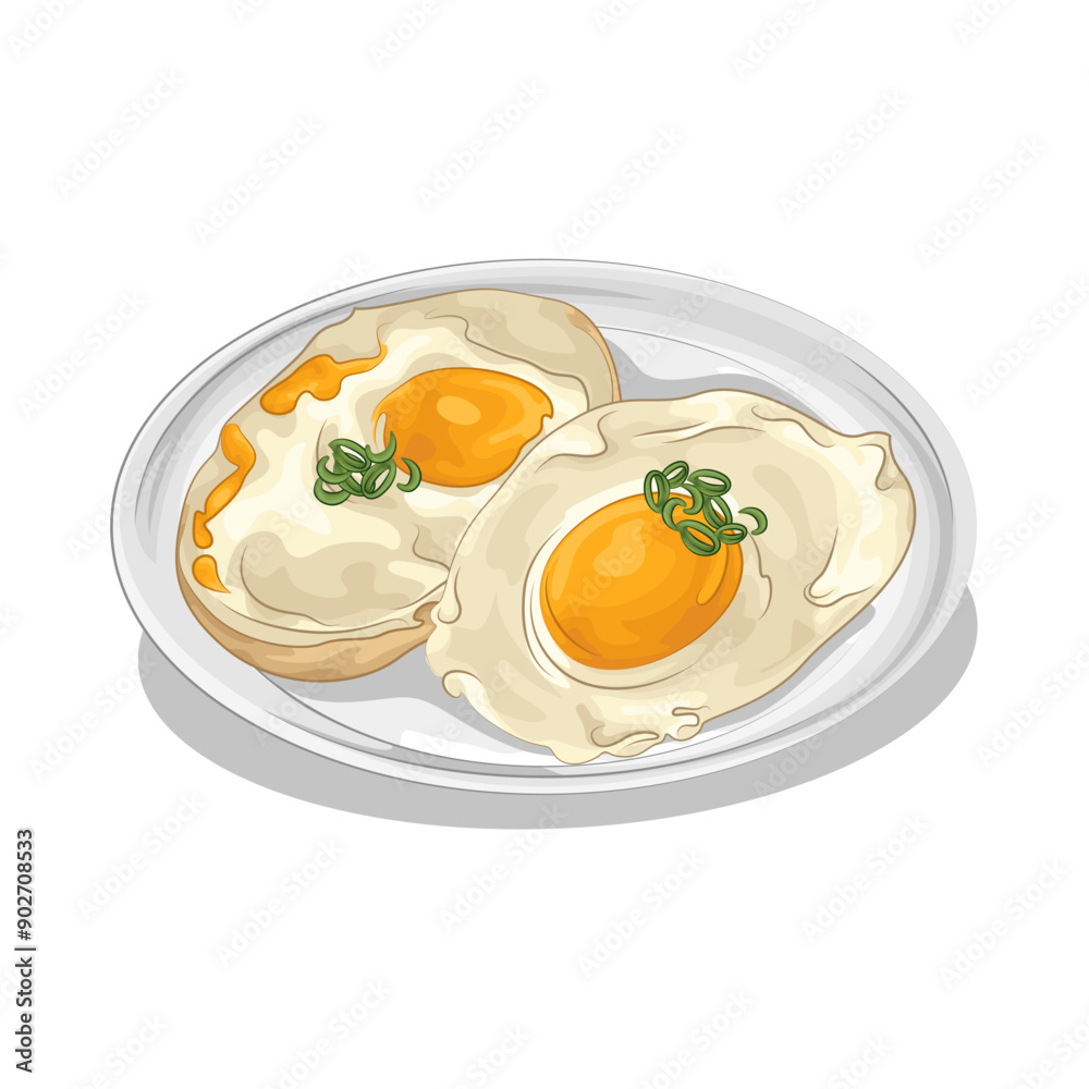 Illustration of fried egg Illustration of fried egg