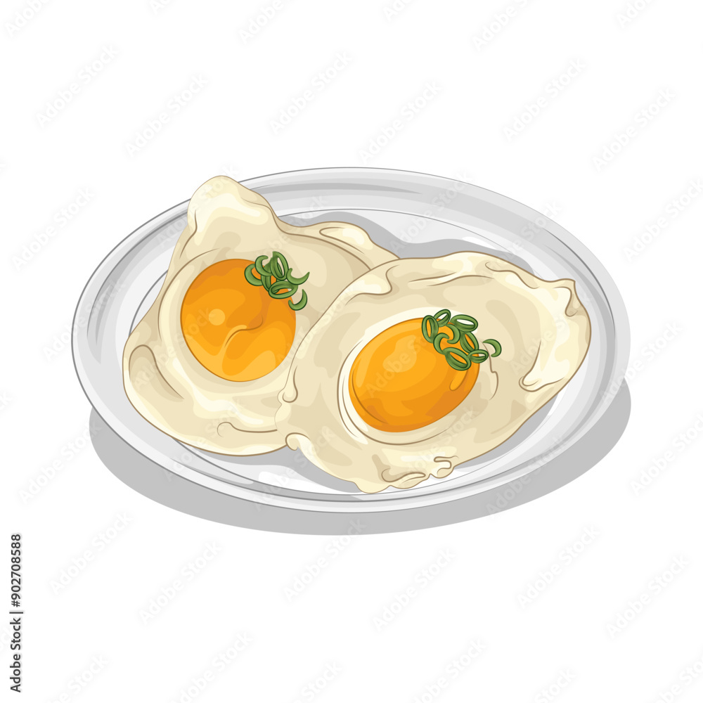 Illustration of fried egg Illustration of fried egg