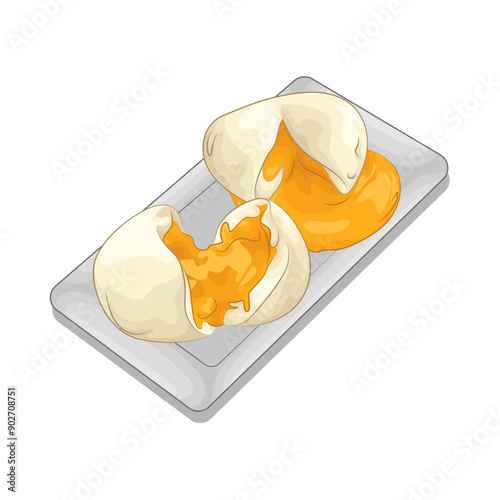 Illustration of soft boiled egg 