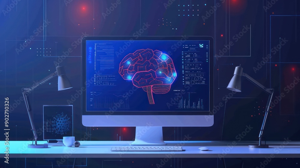 Machine learning model being trained with data sets on a computer Machine learning model being trained with data sets on a computer