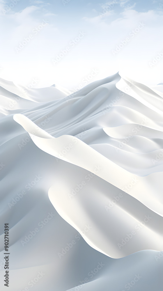 Fototapeta premium Digital technology minimalist white mountains 3d abstract graphics poster background