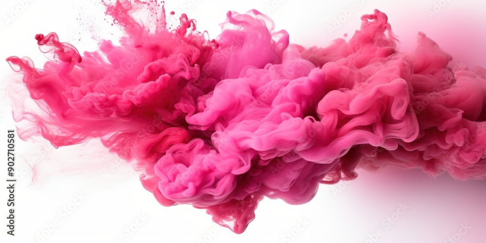 Pink smoke cloud on white background, pink red smoke paint explosion, Pink smoke cloud on white background, pink red smoke paint explosion,