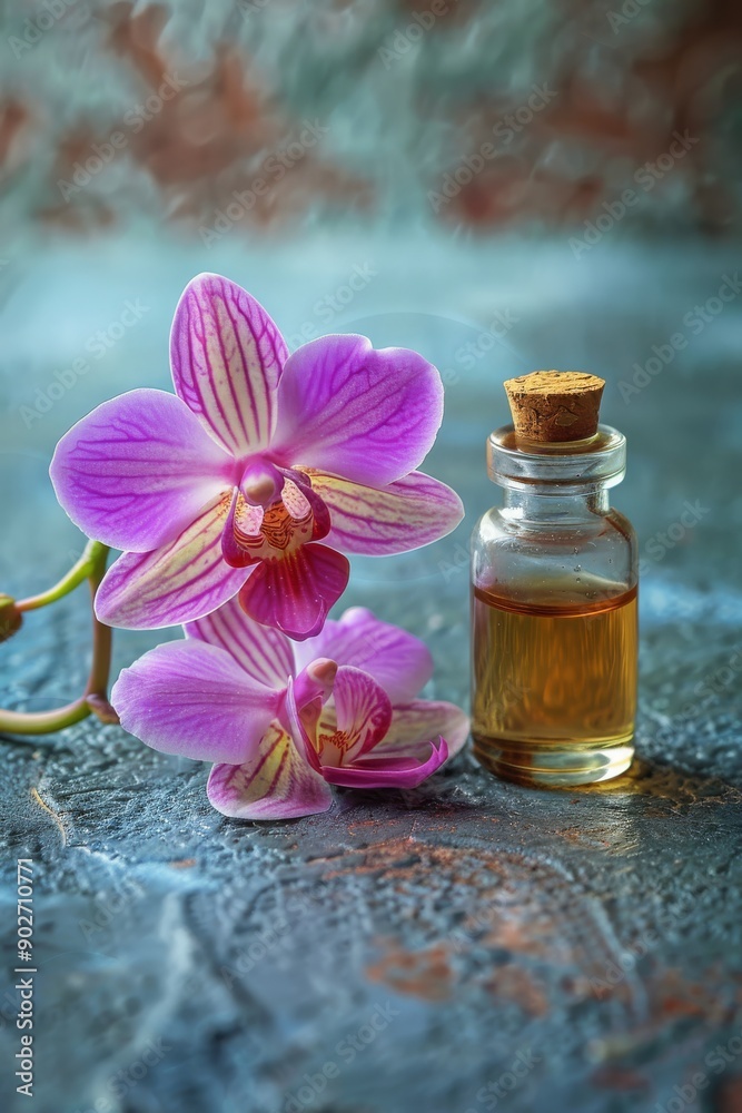orchid extract in a small bottle, Generative AI, orchid extract in a small bottle, Generative AI,