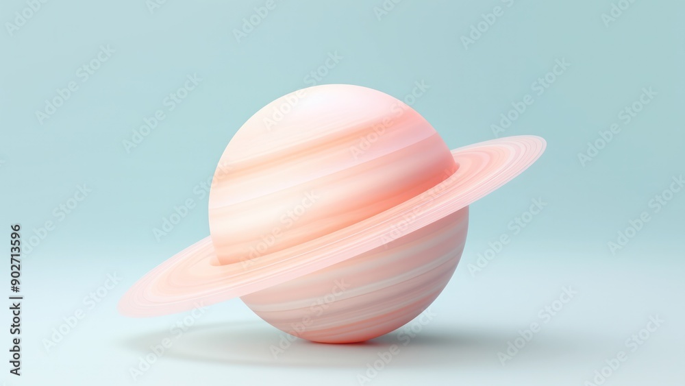 minimalistic saturn model with soft pink rings on a light blue background minimalistic saturn model with soft pink rings on a light blue background