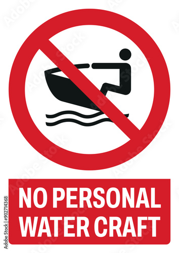 ISO prohibition safety signs text variation_no personal water craft size a4/a3/a2/a1	
