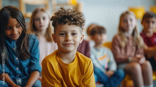 Children participating in a mental health awareness workshop at school