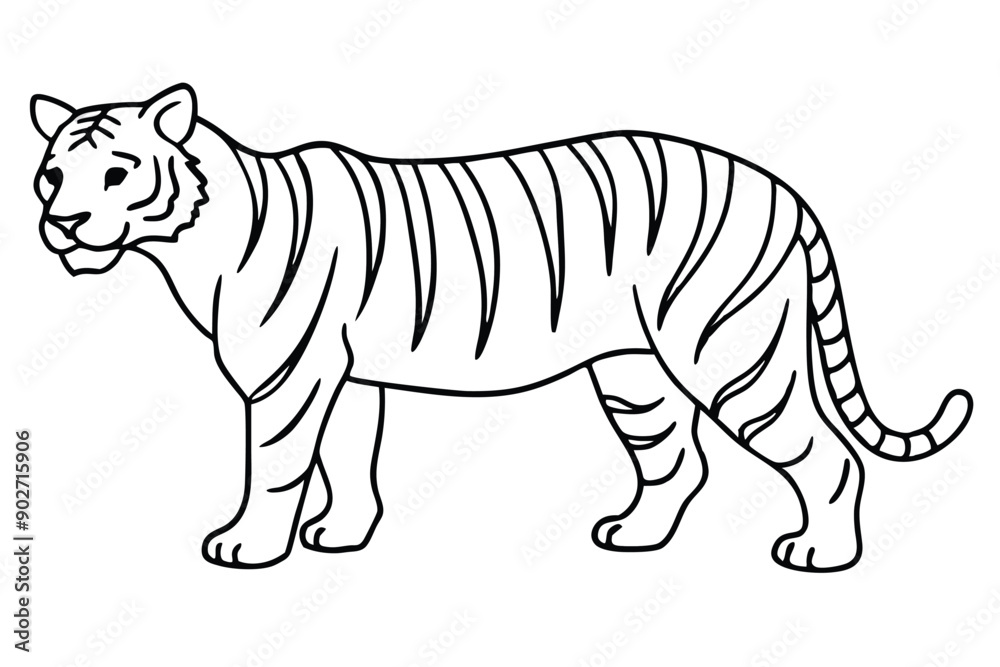 Fototapeta premium Tiger line art illustration Design Concepts