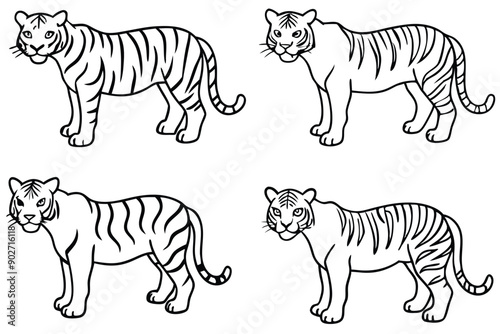 Tiger line art illustration Design Concepts