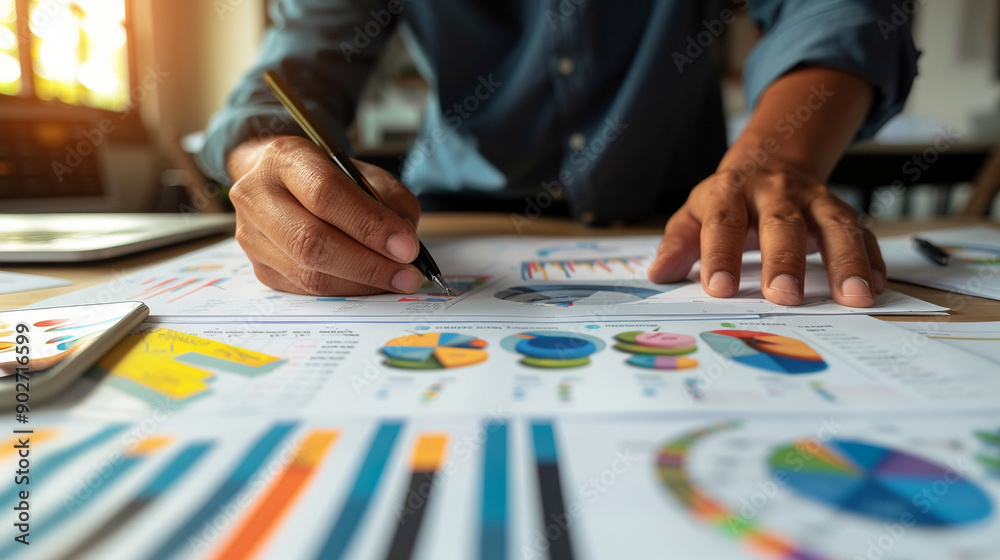 a professional working on a detailed budget plan with charts and graphs a professional working on a detailed budget plan with charts and graphs