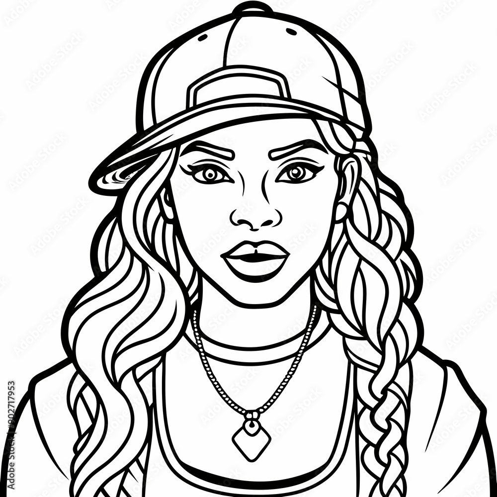 black hip-hop gangsta girl vector illustration black hip-hop gangsta girl vector illustration