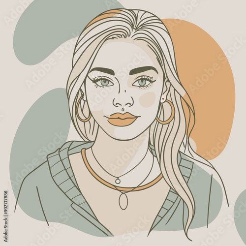 black hip-hop gangsta girl vector illustration