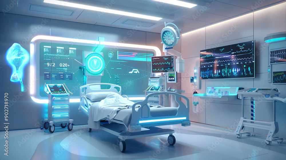 a smart hospital room with integrated health monitoring systems a smart hospital room with integrated health monitoring systems