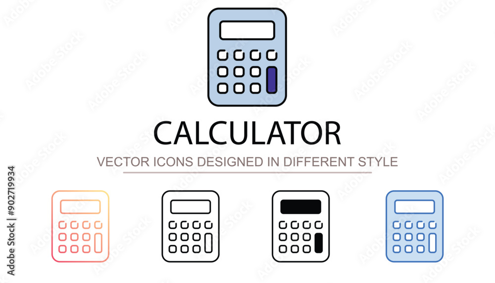 Calculator icon design with white background stock illustration Calculator icon design with white background stock illustration