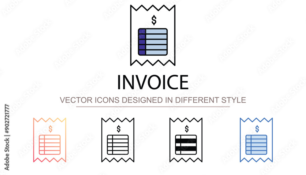 Invoice icon design with white background stock illustration Invoice icon design with white background stock illustration