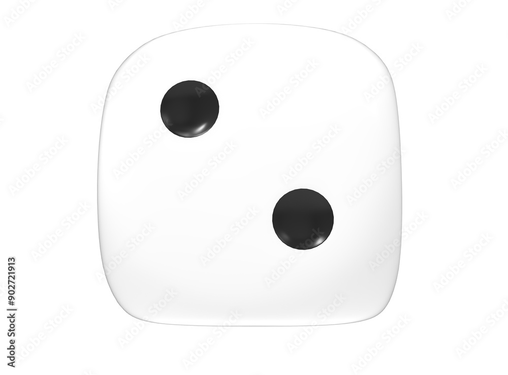Number 2 on white dice isolated on white Number 2 on white dice isolated on white