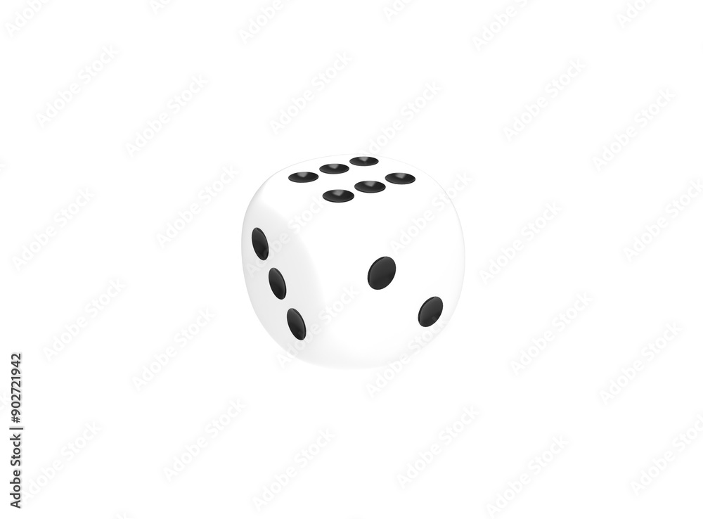 Number 6 on white dice isolated on white Number 6 on white dice isolated on white