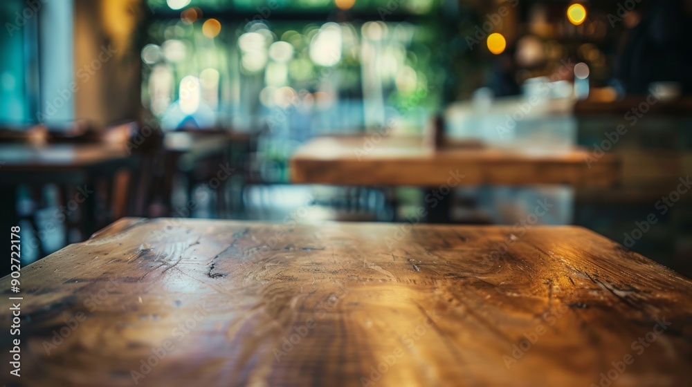 Center of table and foreground focus on the empty space, bokeh background. Center of table and foreground focus on the empty space, bokeh background.
