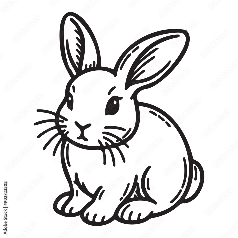 Outline Vector of a Rabbit Outline Vector of a Rabbit