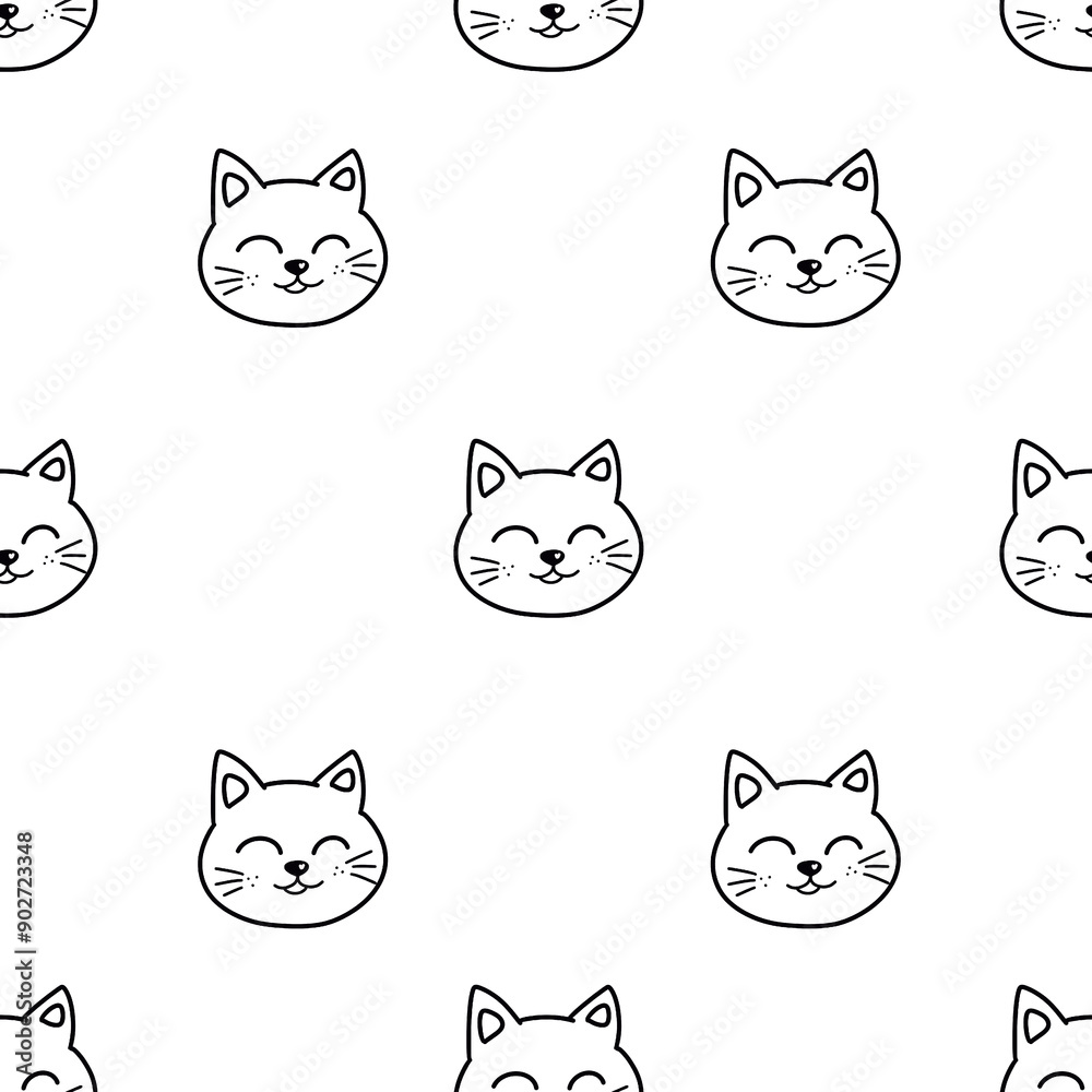seamless pattern with cats