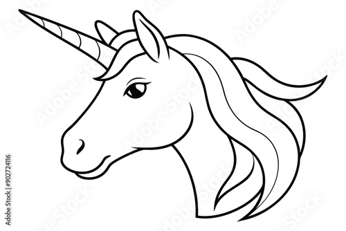 Unicorn head line art illustration Design Concepts