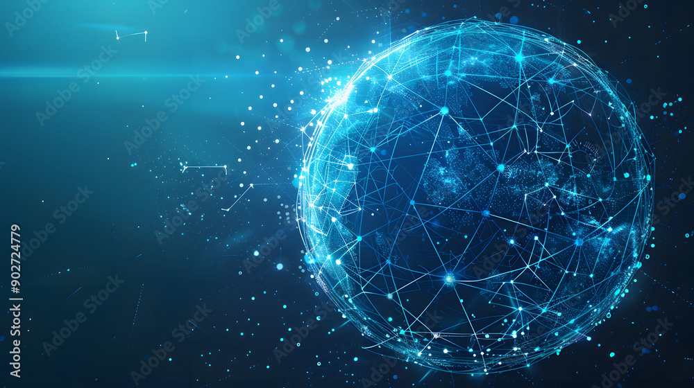 A global digital network depicted with Earth surrounded by connected data points, representing worldwide connectivity and technological communication across the globe. A global digital network depicted with Earth surrounded by connected data points, representing worldwide connectivity and technological communication across the globe.