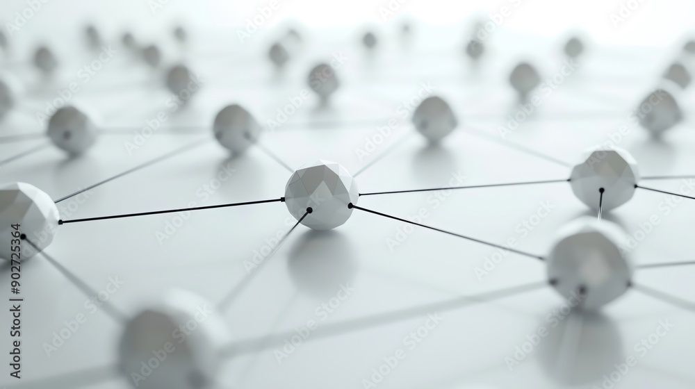 A minimalist design of AI network nodes connected with sleek lines, more clarity with clear light and sharp focus, high detailed A minimalist design of AI network nodes connected with sleek lines, more clarity with clear light and sharp focus, high detailed