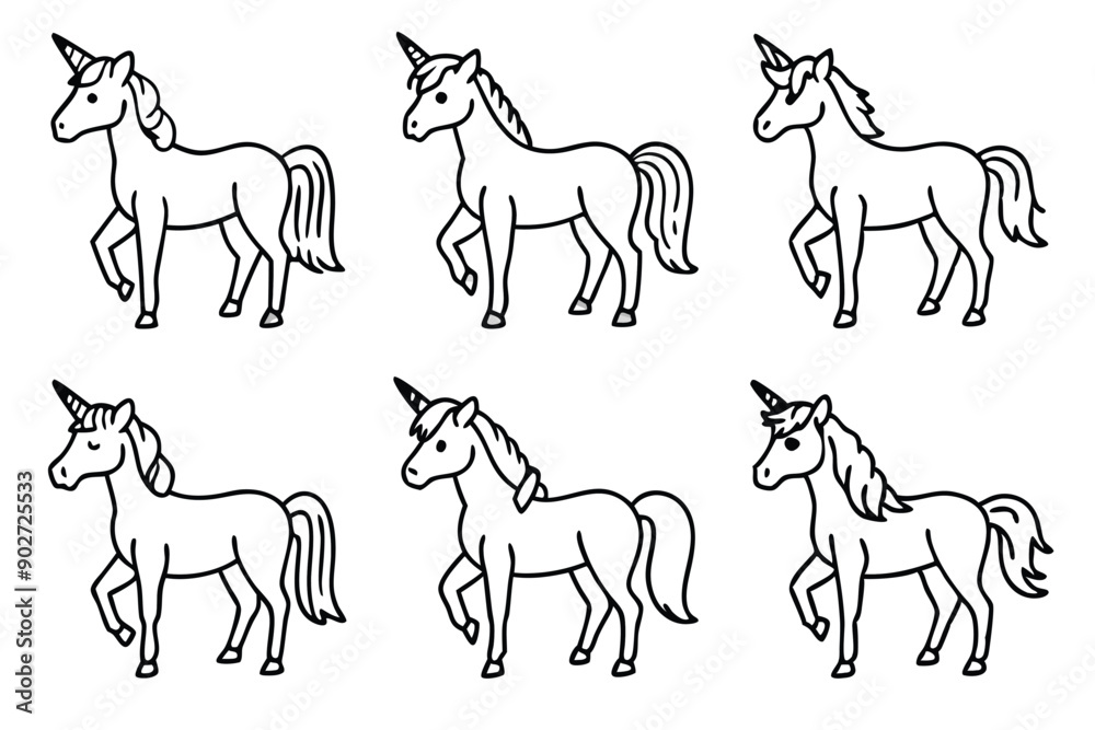 Fototapeta premium Unicorn line art illustration Design Concepts