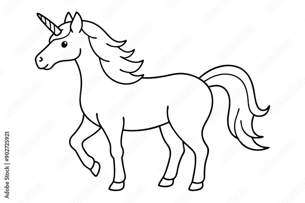 Unicorn line art illustration Design Concepts