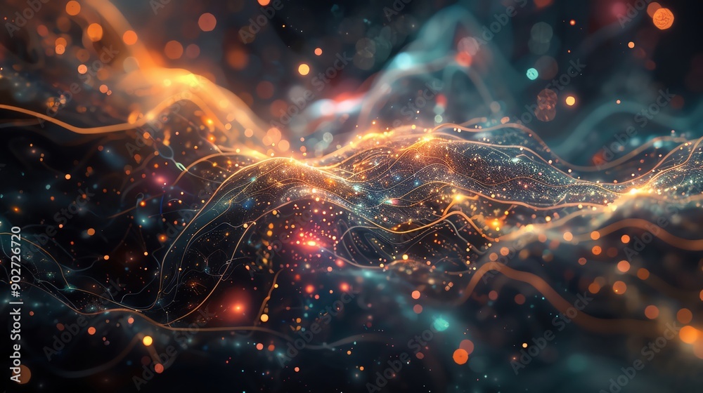 Obraz premium An abstractartistic design representing the complexity of AI networks, more clarity with clear light and sharp focus, high detailed