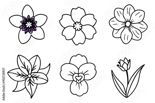 Violet line art illustration Design Concepts