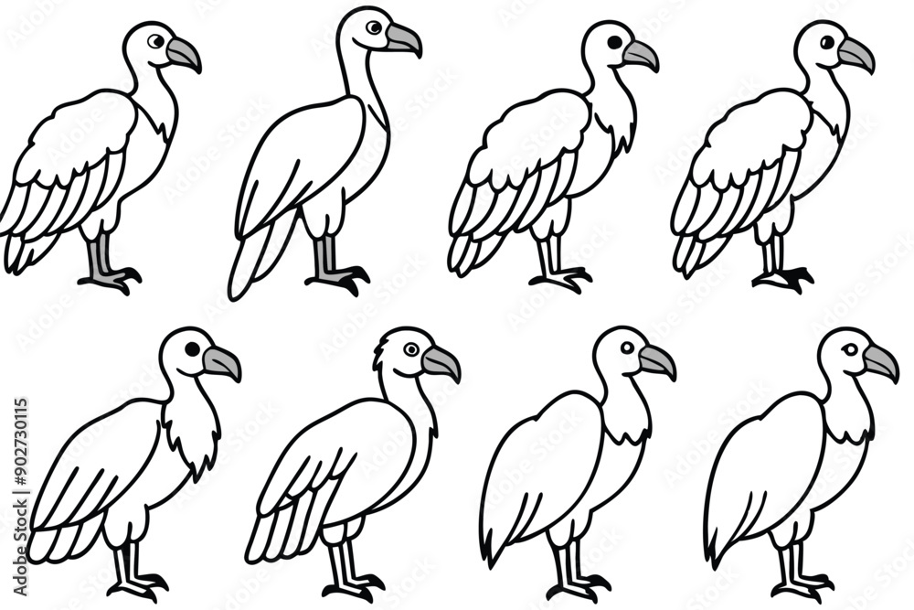 Obraz premium Vulture bird line art illustration