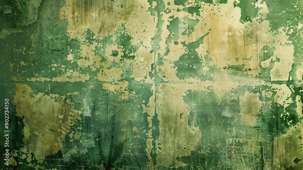 Obraz premium Green grunge backdrop featuring old design