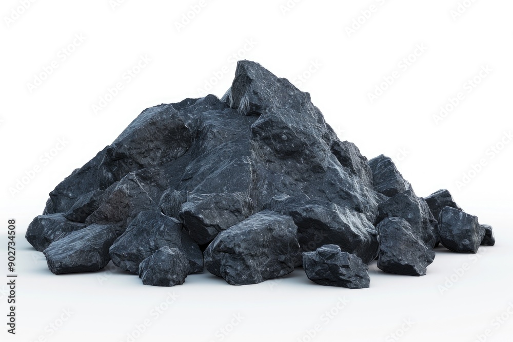 A close-up shot of a pile of rocks on a white surface