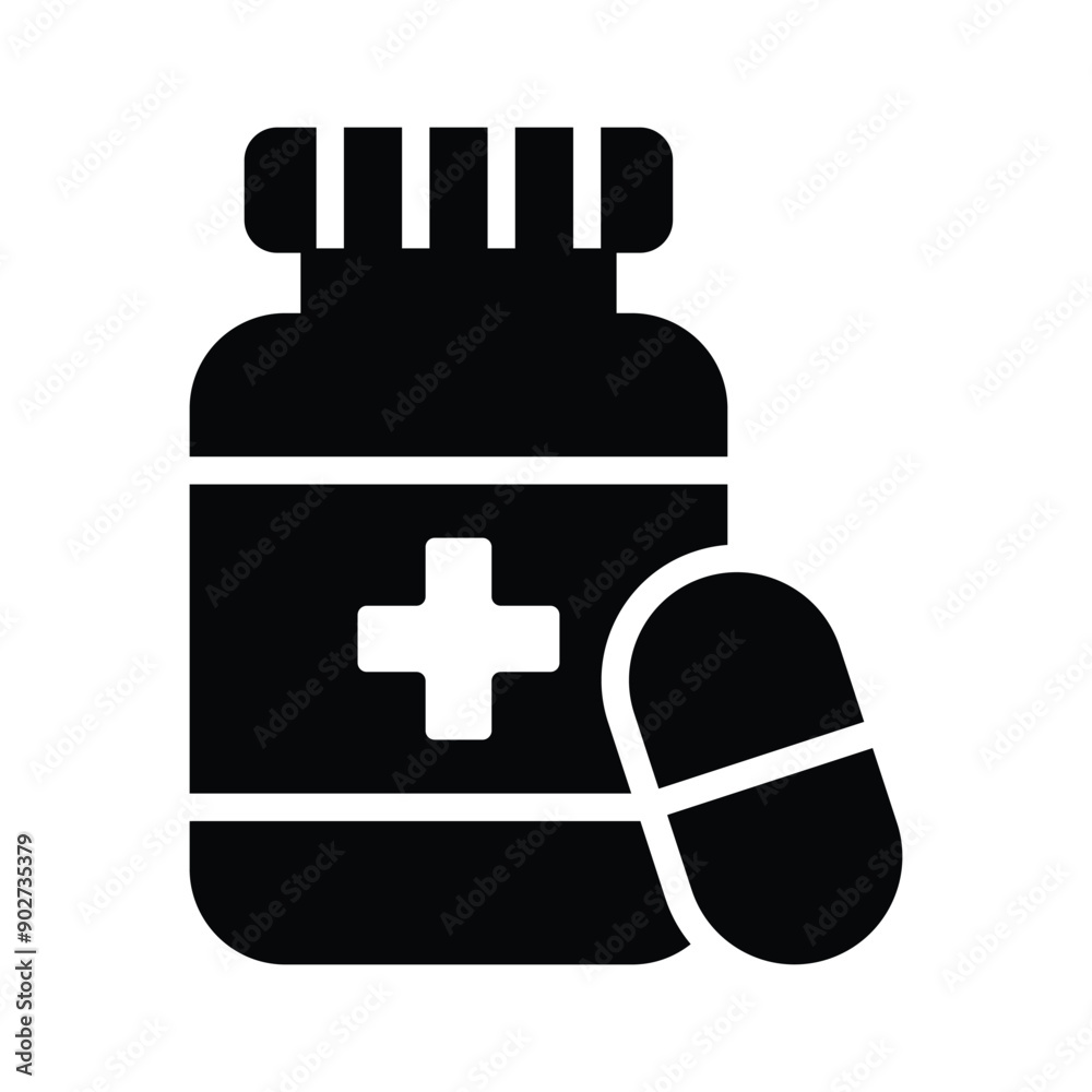 Get your healthcare done with a vector design icon of pills jar Get your healthcare done with a vector design icon of pills jar