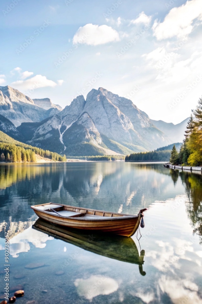 lake in mountain nature landscape