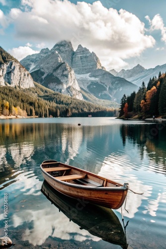 lake in mountain nature landscape
