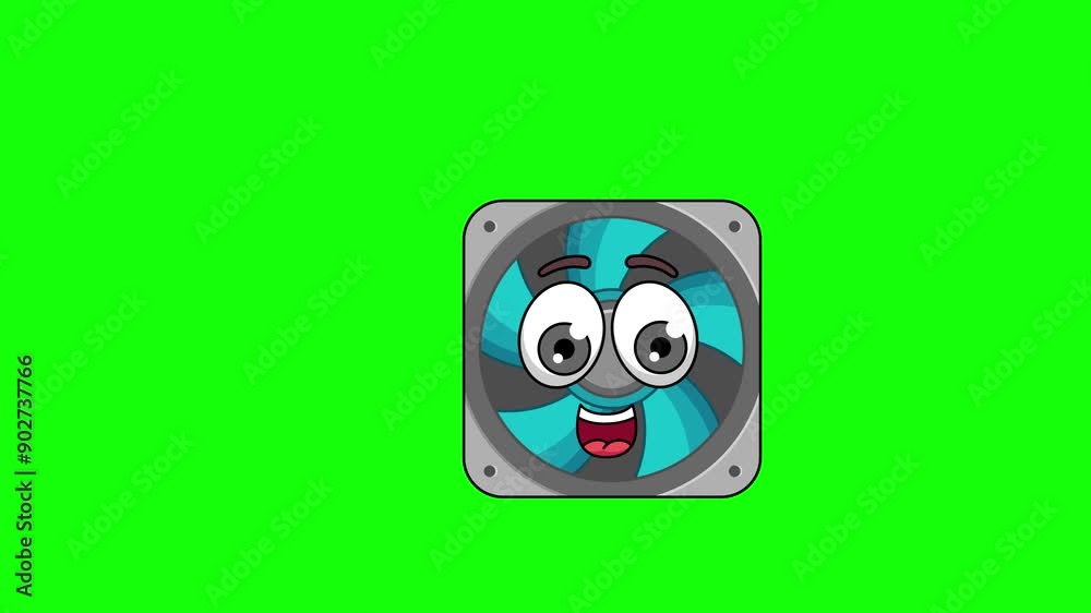 computer fan cartoon animation holds a banner, emoji emoticon computer fan cartoon animation holds a banner, emoji emoticon