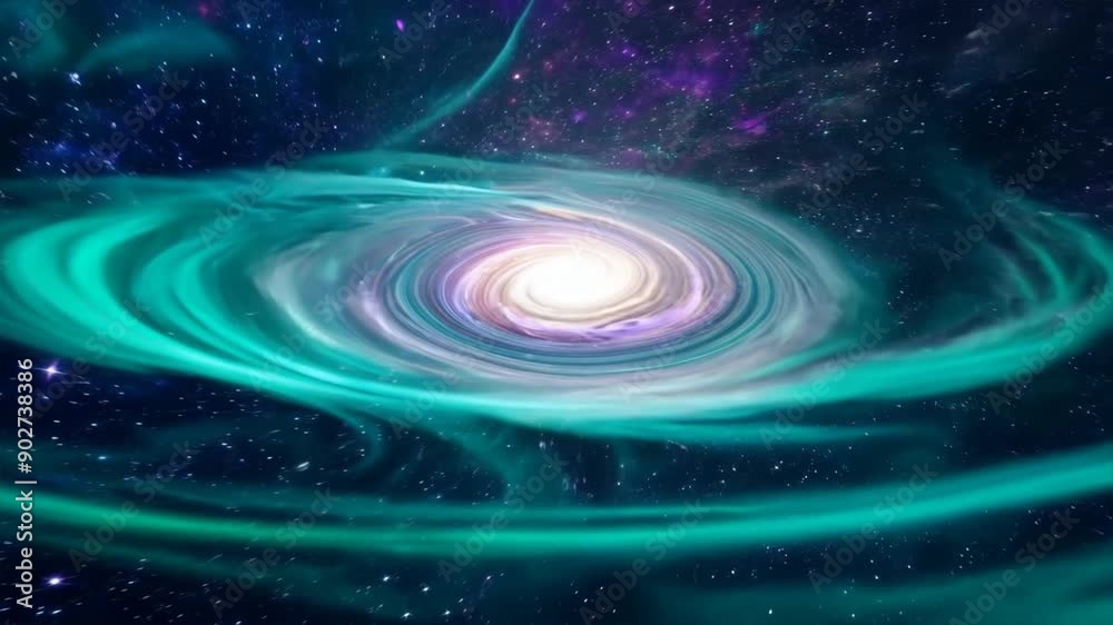 Spiral galaxy with swirling blue lights and stars, creating a glowing, cosmic backdrop Spiral galaxy with swirling blue lights and stars, creating a glowing, cosmic backdrop