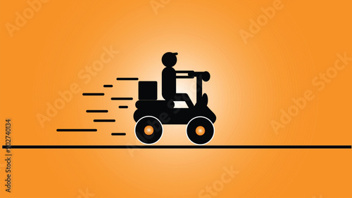 Abstract  ordering and transporting products via express delivery.