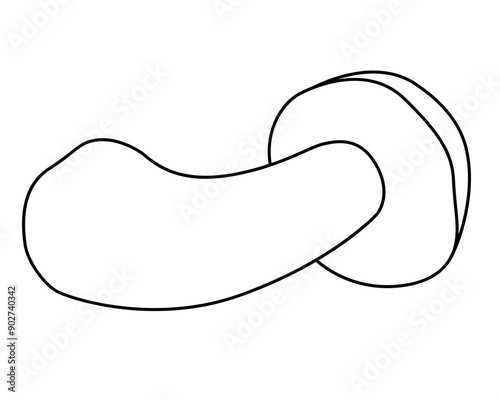 Edible porcini mushroom - vector linear picture for coloring with edible forest mushrooms. Outline. Edible penny bun for logo, sign or coloring book	