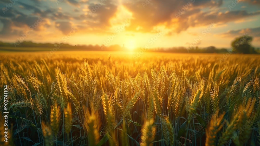 In the early morning, under the sun, a green wheat field is photographed from above, In the early morning, under the sun, a green wheat field is photographed from above,