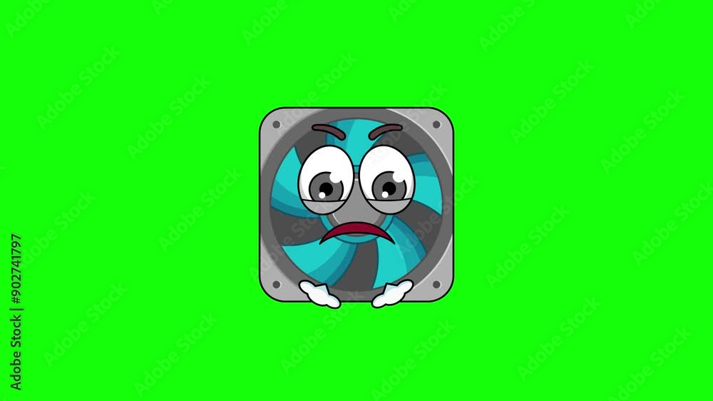 computer fan character with expressions of irritation, anger, and contempt, face with Steam From Nose computer fan character with expressions of irritation, anger, and contempt, face with Steam From Nose