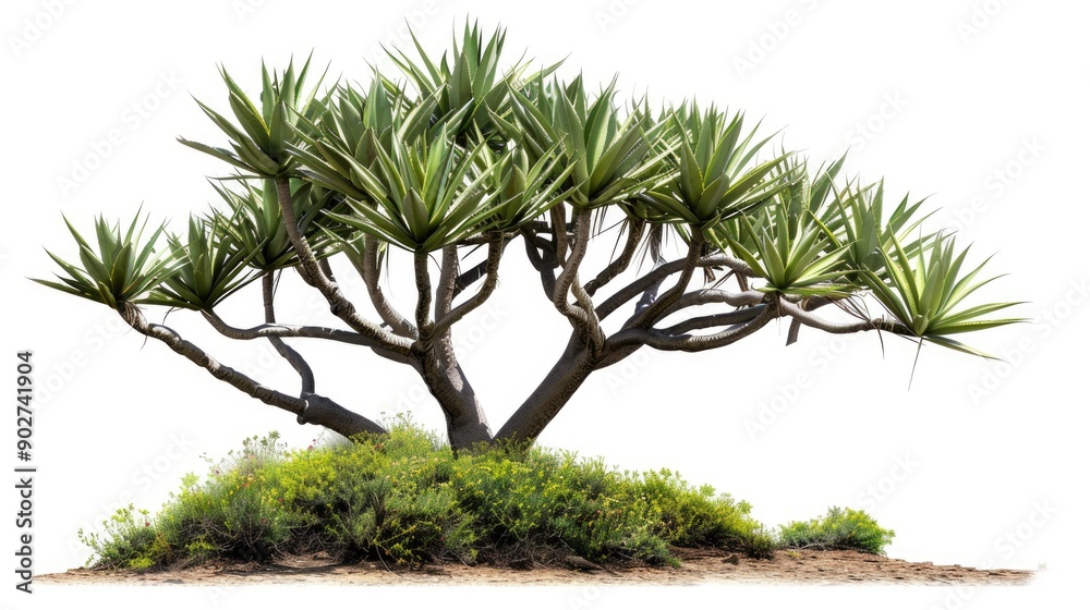 Isolated Agave Tree on White Background with Clipping Path Isolated Agave Tree on White Background with Clipping Path