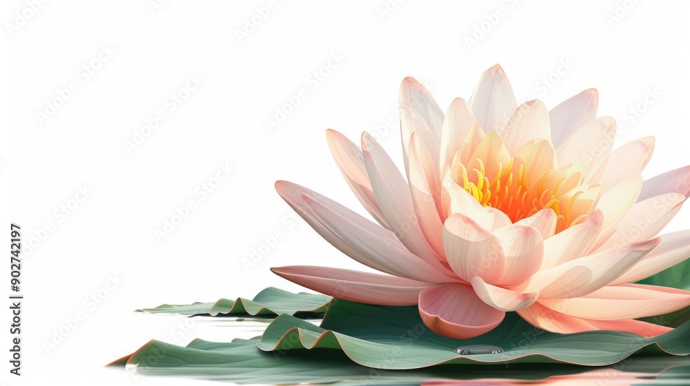 Isolated background featuring a lotus flower Isolated background featuring a lotus flower
